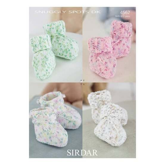 Sirdar Snuggly Spots DK Bootees Digital Pattern 4562 image number 1
