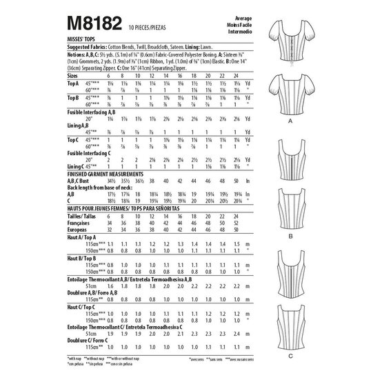 McCall&rsquo;s Monica Top Sewing Pattern M8182 (16-24) image number 2