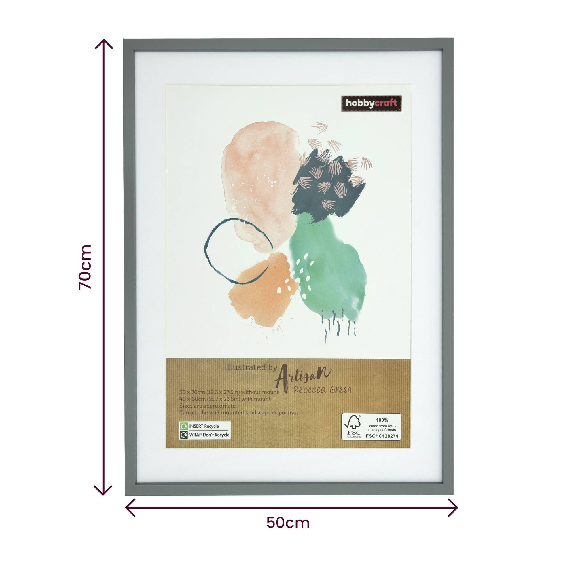 Light Grey Picture Frame 50cm x 70cm | Hobbycraft