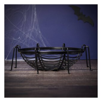 Black Spider Web Basket 30cm