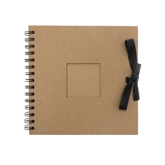Spiral Bound Kraft Scrapbook with Window 8 x 8 Inches image number 1