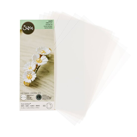 Sizzix Surfacez White Shrink Plastic 10 Sheets image number 3