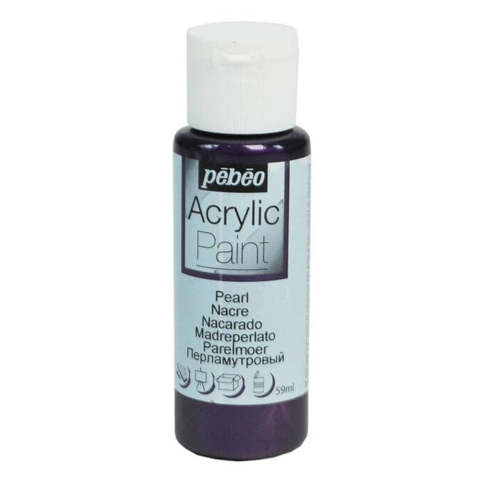 Pebeo Violet Pearl Acrylic Craft Paint 59ml image number 1