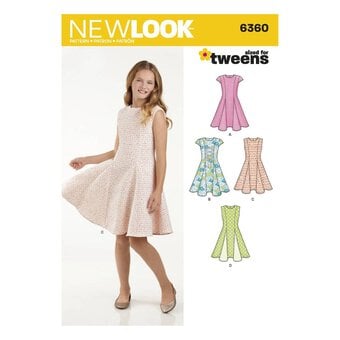 New Look Girls' Dress Sewing Pattern 6360