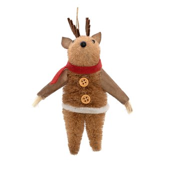Hanging Brush Reindeer Decoration 12cm