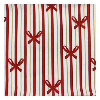 Red Bows Cotton Fabric by the Metre