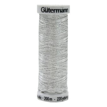 Gutermann Silver Sulky Metallic Thread 200m (7009)