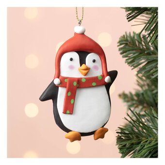 Clay Penguin Decoration 10cm 