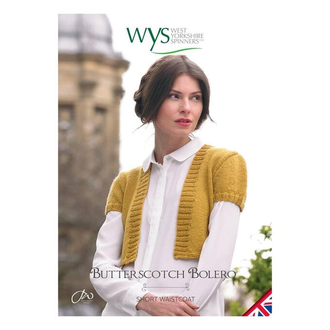 FREE PATTERN West Yorkshire Spinners Aire Valley DK Butterscotch Bolero image number 1