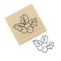Holly Wooden Stamp 3.8cm x 3.8cm image number 1