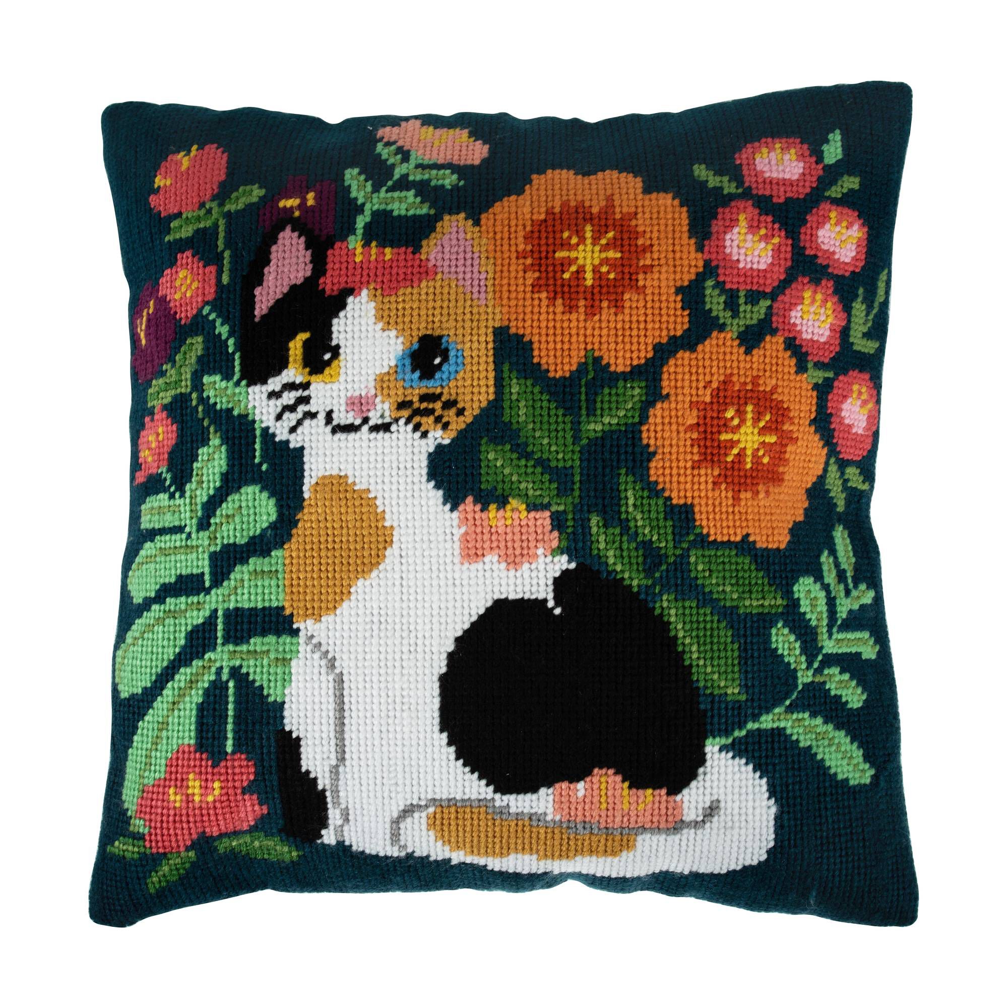 Trimits Cat Cross Stitch Cushion Kit 40cm x 40cm Hobbycraft