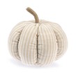 White Cotton Striped Pumpkin 17cm