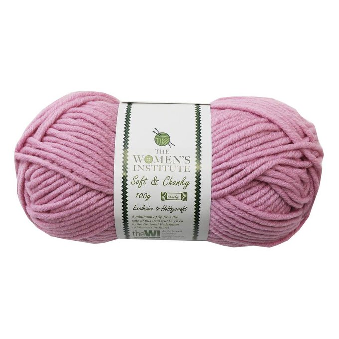 Women’s Institute Dusky Pink Soft and Chunky Yarn 100g image number 1