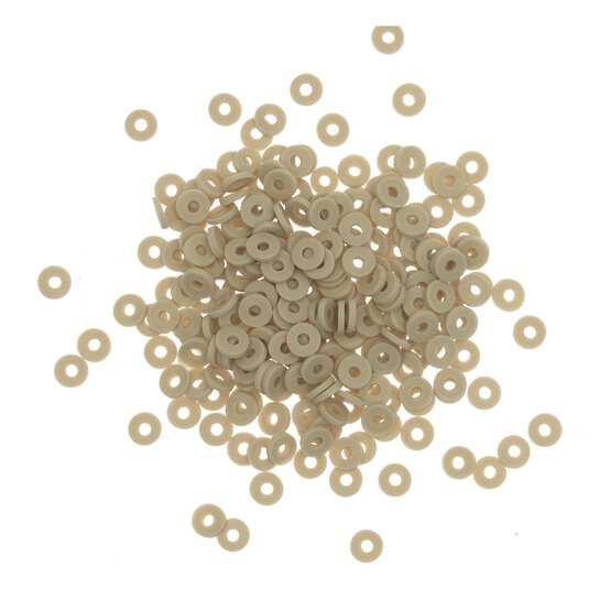 Beige Clay Beads 6mm 12g image number 1