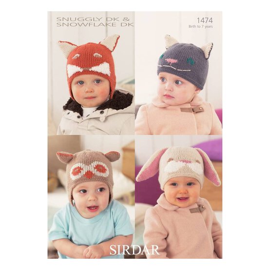 Sirdar Snuggly and Snowflake DK Hats Digital Pattern 1474 image number 1