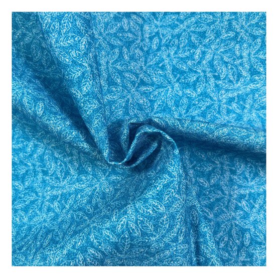 Hearthside Harvest Blue Leaves Cotton Fabric by the Metre image number 1