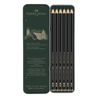 Faber-Castell Pitt Graphite Matt Pencil Tin 6 Pack