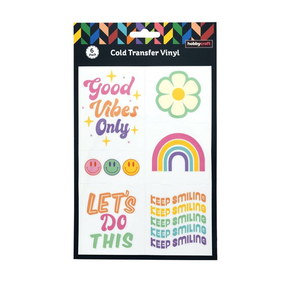 Good Vibes Cold Transfer Vinyl Stickers 6 Pack image number 1