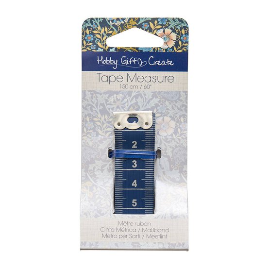 Blue Woodblock Floral Tape Measure 150cm  image number 1