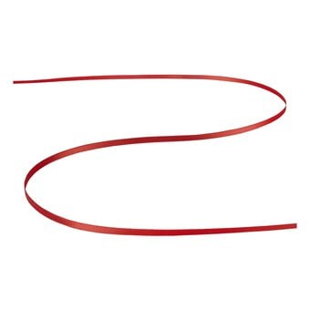 Red Double-Faced Satin Ribbon 3mm x 5m image number 2