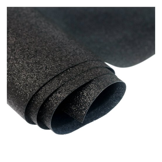 Black Glitter Iron-On Vinyl 12 x 24 Inches image number 3