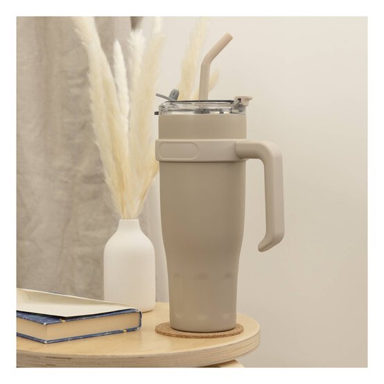 Large Taupe Travel Cup image number 2