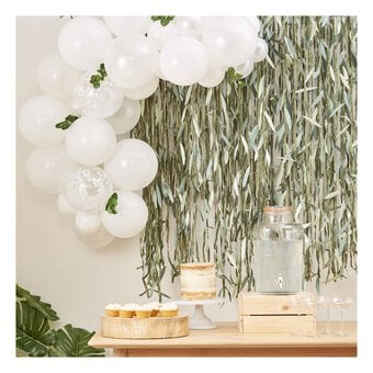 Ginger Ray White Baby Shower Balloons Arch with Foliage image number 2