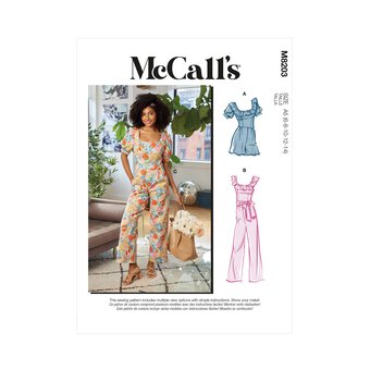 McCall's Women's Dress and Jumpsuit Sewing Pattern M8203 (A5 6-14)