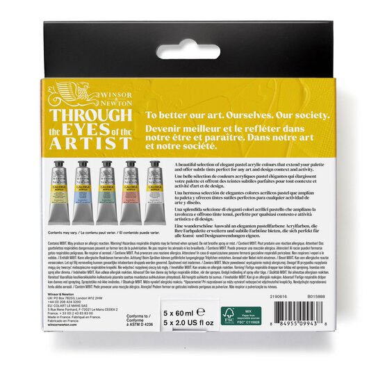Winsor & Newton Galeria Pastel Acrylic Paint 60ml 5 Pack image number 4
