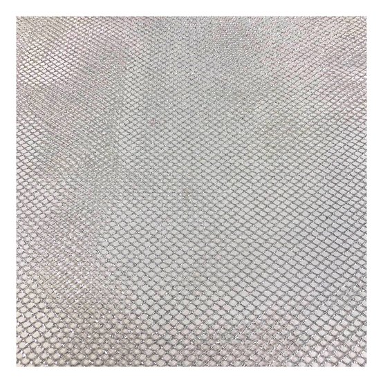 Silver Metallic Net Fabric by the Metre image number 2