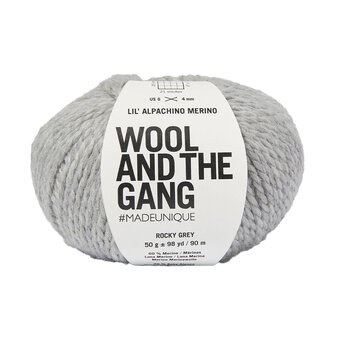 Wool and the Gang Rocky Grey Lil&rsquo; Alpachino Merino 50g 