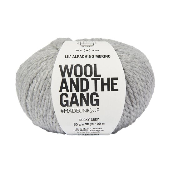 Wool and the Gang Rocky Grey Lil&rsquo; Alpachino Merino 50g  image number 1
