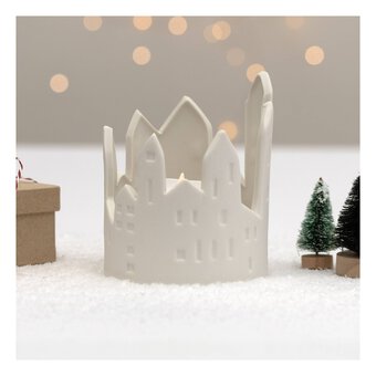 Ceramic House Tealight Holder 10.5cm