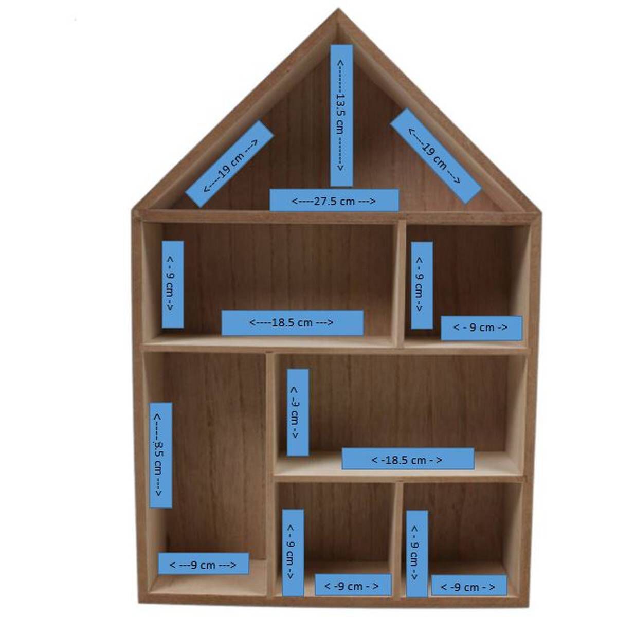 Wooden House Shelf 30cm x 45cm x 8cm Hobbycraft