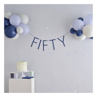 Ginger Ray Navy Fifty Balloon Bunting 1.5m image number 2