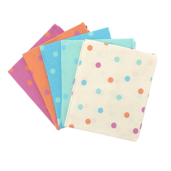 Pastel Polka Dot Cotton Fat Quarters 5 Pack image number 1