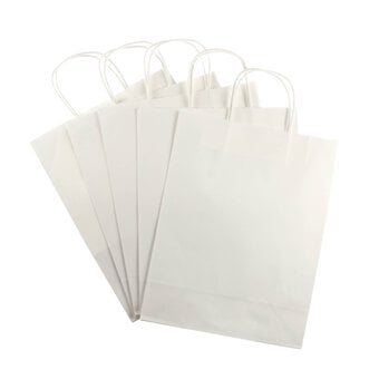White Ready to Decorate Gift Bags 5 Pack image number 2
