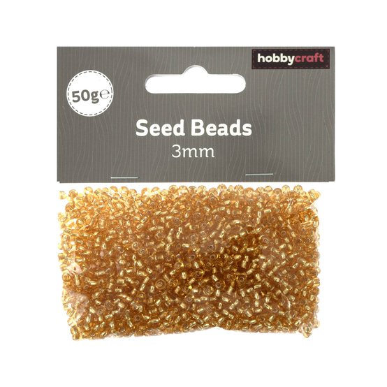 Gold Silver-Lined Seed Beads 3mm 50g image number 2