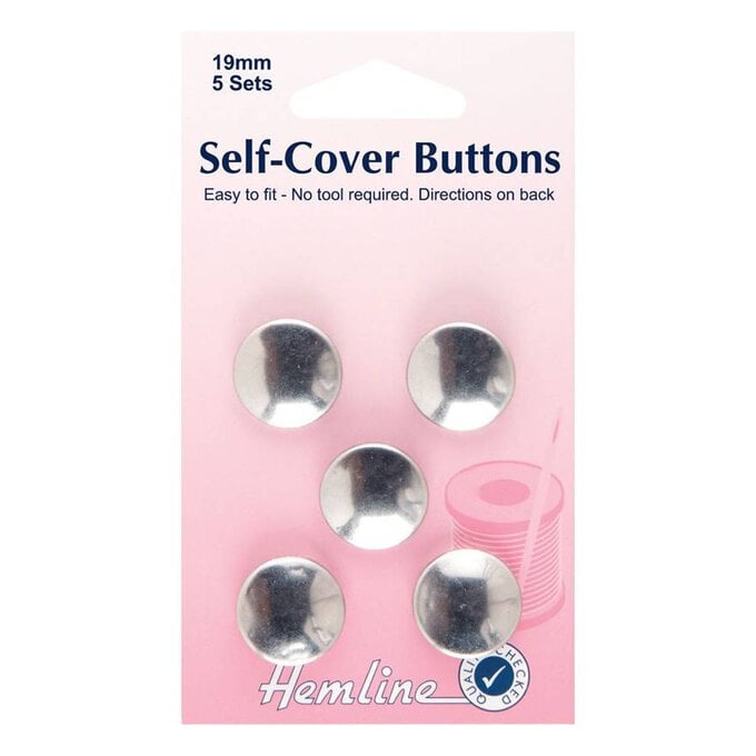 Hemline Brass Self Cover Buttons 19mm 5 Pack image number 1