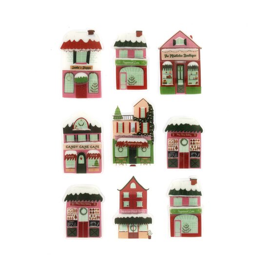 Christmas Shop Front 3D Stickers 9 Pack image number 1