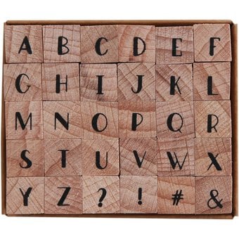 Dreamer Mini Alphabet Wooden Stamp Set 30 Pieces image number 3