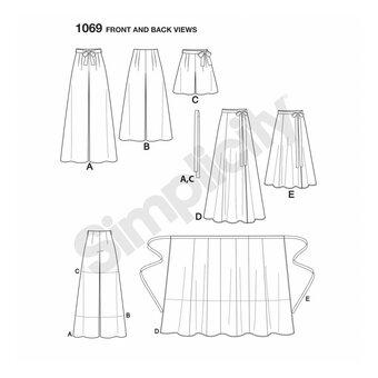 Simplicity Trousers and Skirt Sewing Pattern 1069 (4-12)