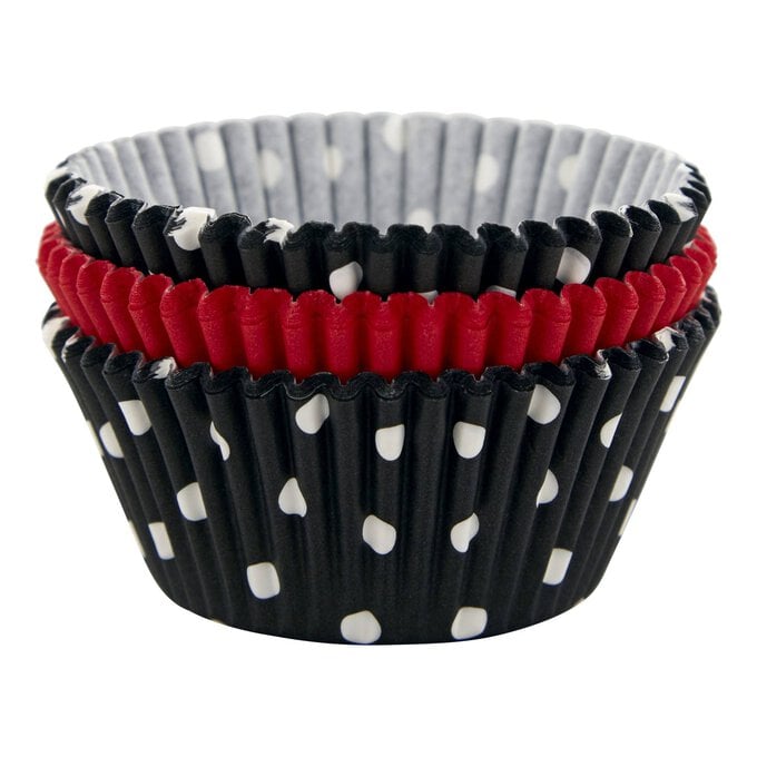 Wilton Red and Black Polka Dot Cupcake Cases 75 Pack image number 1