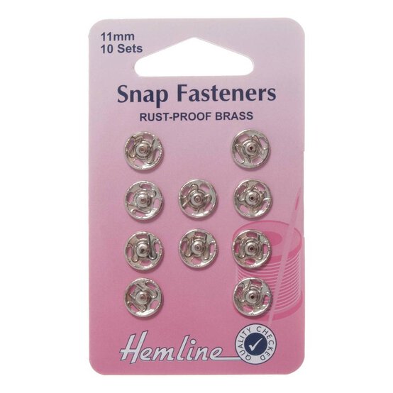 Hemline Snap Fasteners 11mm 10 Pack