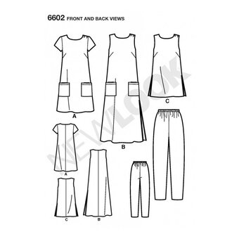 New Look Women's Dress and Trousers Sewing Pattern 6602