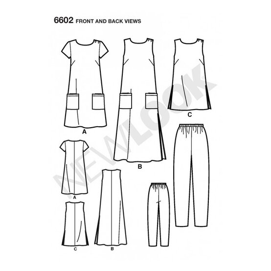 New Look Women's Dress and Trousers Sewing Pattern 6602 image number 2
