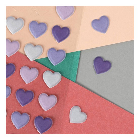 Lilac Heart Puffy Stickers 78 Pack image number 3