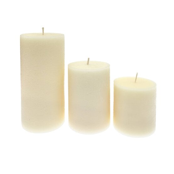 White Pillar Candles 3 Pack image number 2