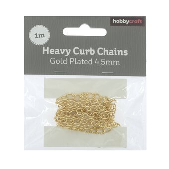 Gold Plated Heavy Curb Chain 4.5mm x 1m
