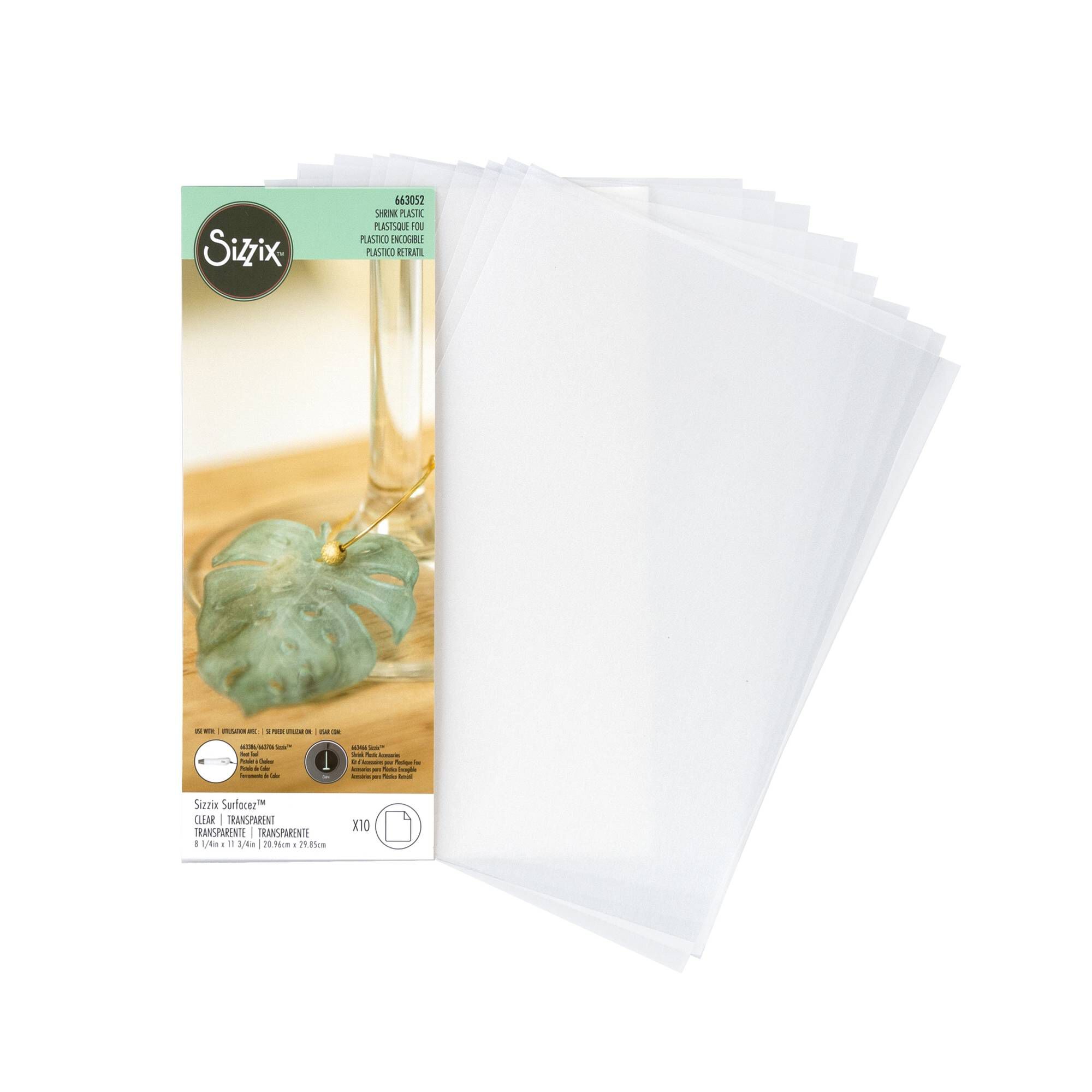 Sizzix Surfacez Frosted Shrink Plastic 10 Sheets Hobbycraft